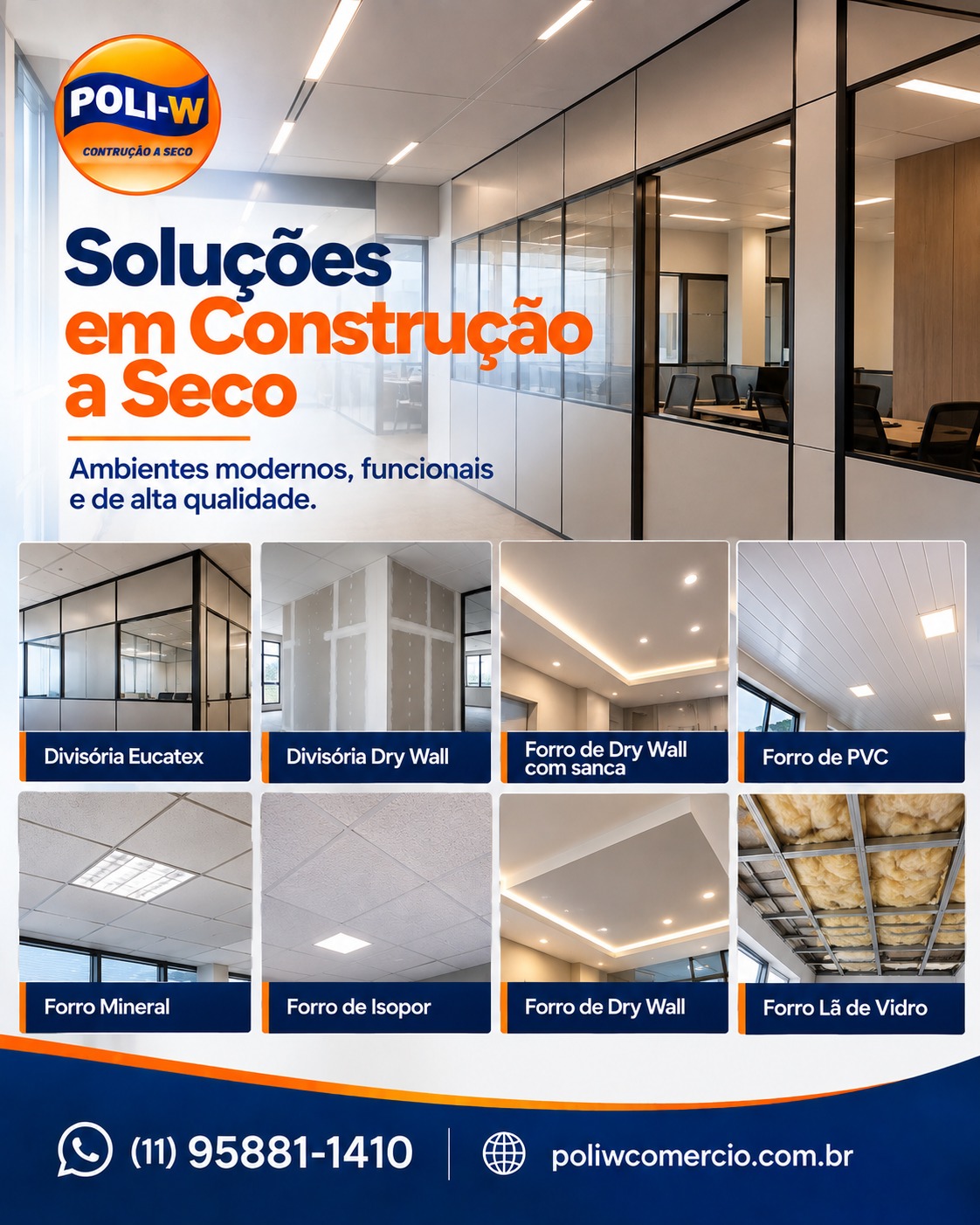 Poli-W soluções em construção a seco
